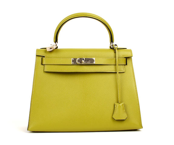 An Herm&#232;s grass green togo leather Kelly bag, 2004