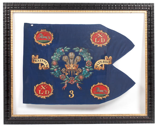 10th (The Prince of Wales's Own Royal) Light Dragoons (Hussars) Guidon For No. 3 Troop, c1816-1830