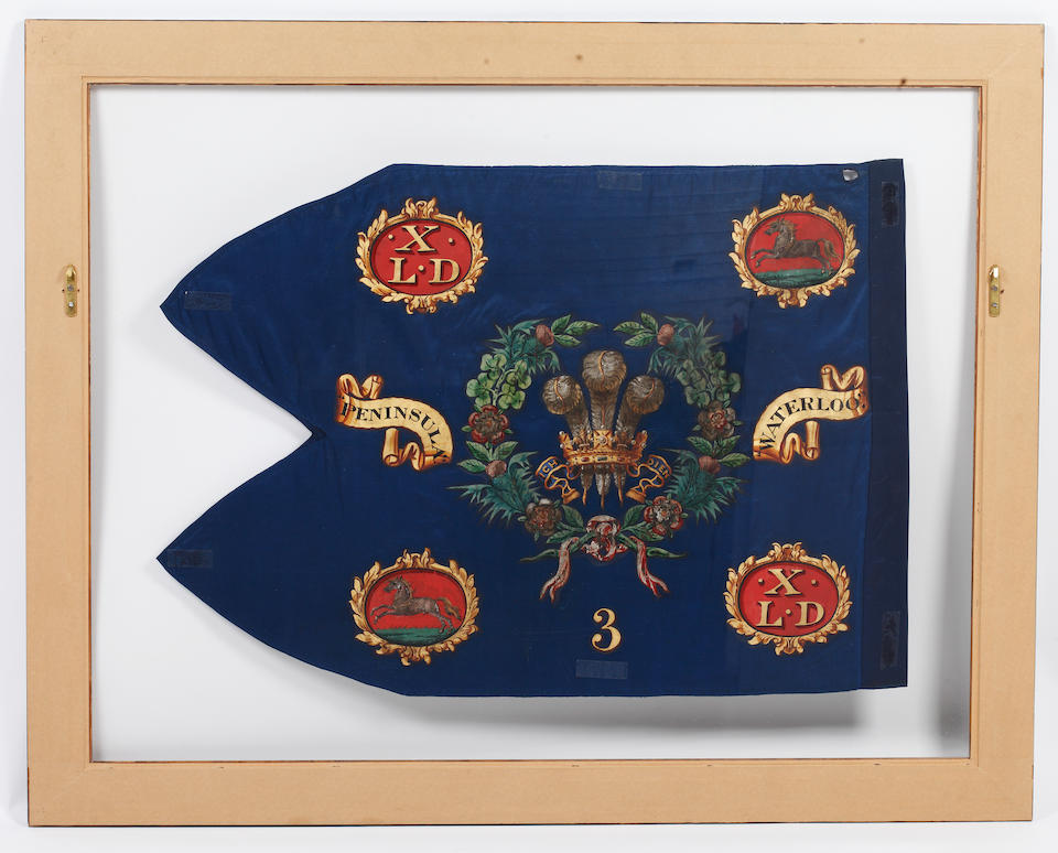 10th (The Prince of Wales's Own Royal) Light Dragoons (Hussars) Guidon For No. 3 Troop, c1816-1830