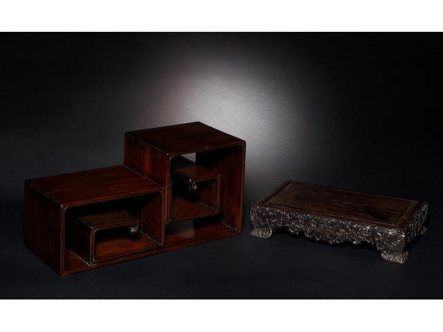 Two carved wood stands 19th or 20th century