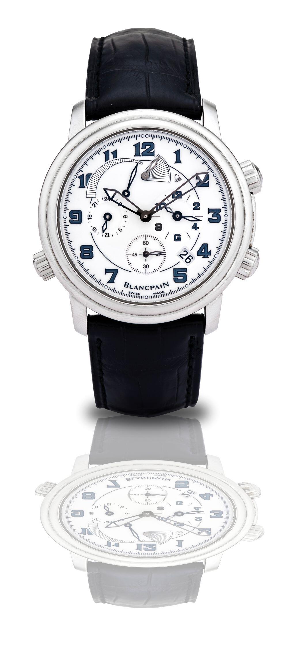 Bonhams : Blancpain A very fine and rare stainless steel dual time Bonhams : Blancpain A very fine and rare stainless steel dual time