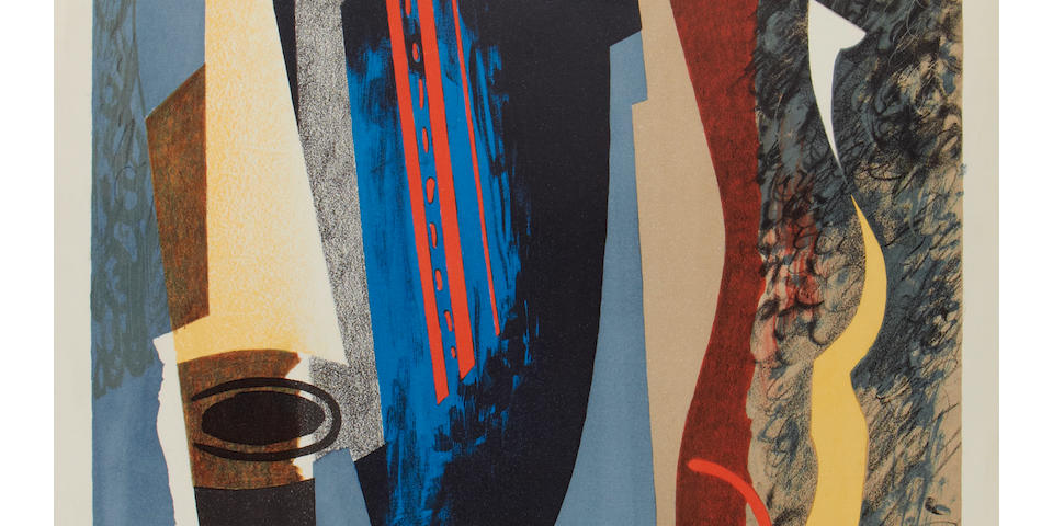 John Piper C.H. (British, 1903-1992) Abstract Composition Autolithograph in colours, 1936, on machine-made lithographic cartridge paper, one of a small number of impressions signed in pencil, printed by Curwen Press, published by Contemporary Lithographs Ltd., London, 610 x 458mm (24 x 18in)(I) unframed