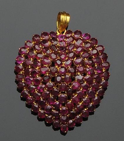 A ruby heart pendant