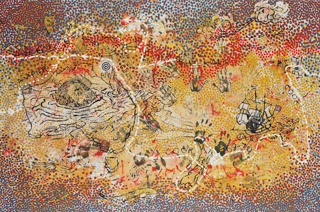 Gordon Bennett (born 1955) Haptic Painting Explorer (The Inland Sea) 1993