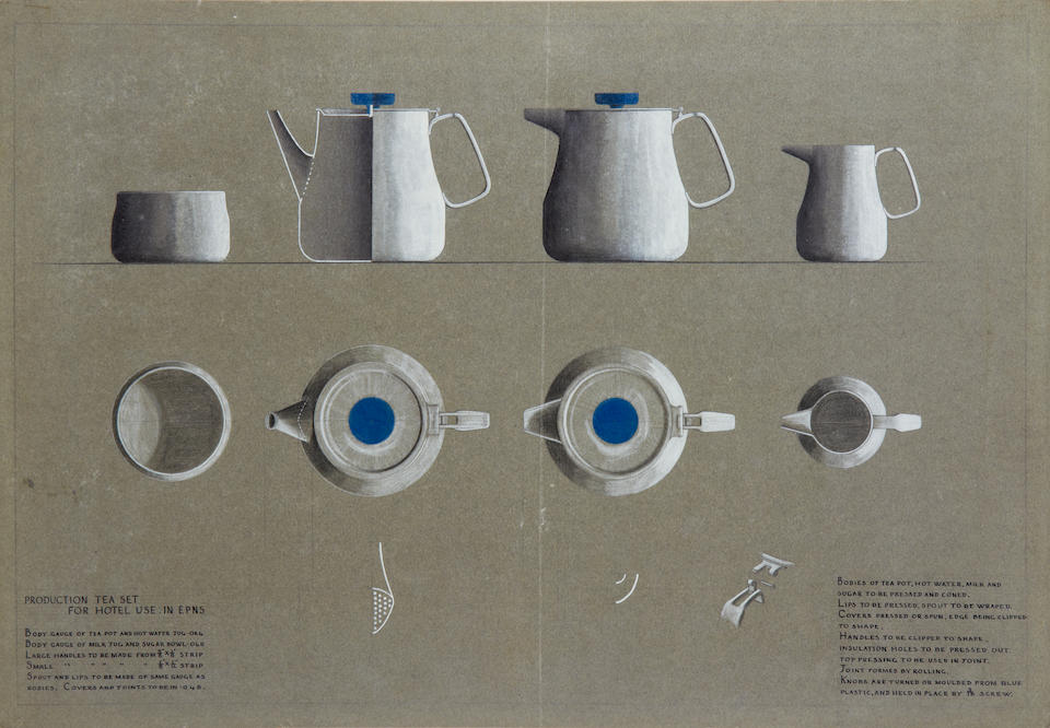 HARRY ROGER CARTWRIGHT: A unique archive of Prize winning student silver and metal works and collection of design drawings