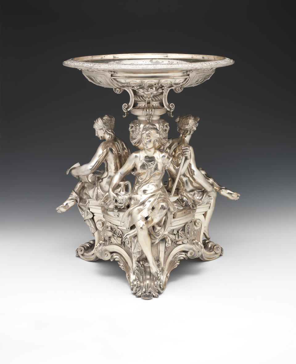 An impressive and important French silver table centrepiece by the firm of Froment-Meurice, Paris, third quarter of 19th century