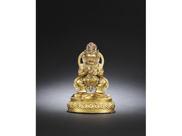 A gilt-bronze figure of Mahakala Mid Qing dynasty