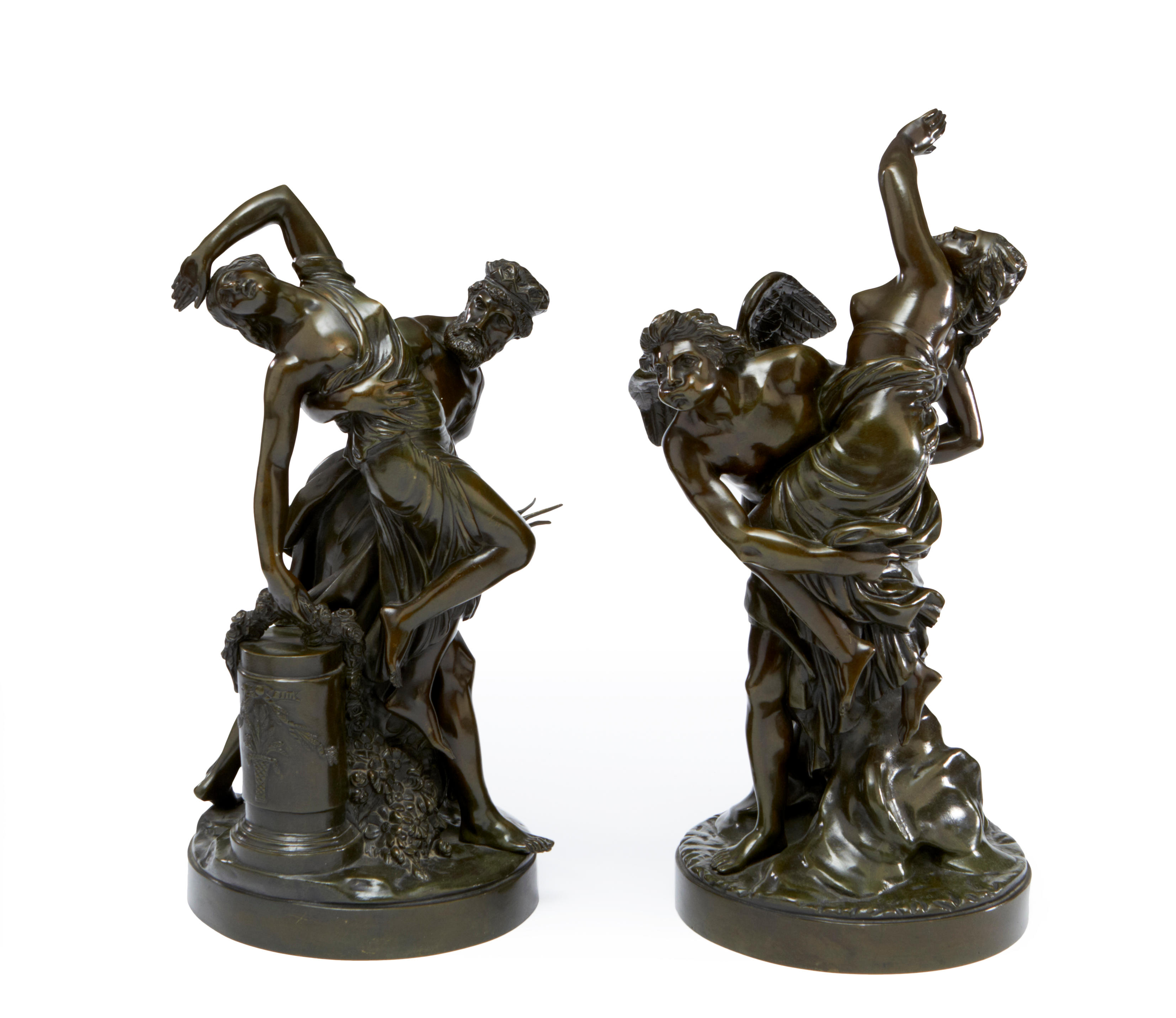 After Louis-Simon Boizot, French (1743-1809) A pair of bronze figural...