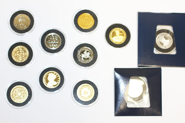 A collection of gold reproductions of classic English coins by The London Mint Office, (11)