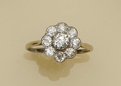 A diamond cluster ring