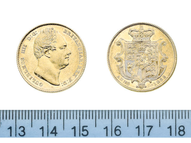 William IV, 1830-37, Sovereign, 1833, second bust right,