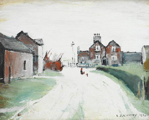 Laurence Stephen Lowry R.A. (British, 1887-1976) Ardens Farm, Swinton Moss 18.3 x 22.5 cm. (7 1/4 x 8 7/8 in.)
