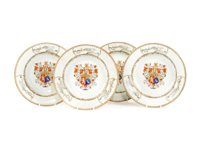 Four Chinese export soup dishes, 18th century