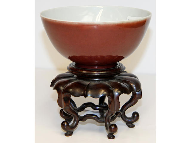A Chinese monochrome glazed bowl