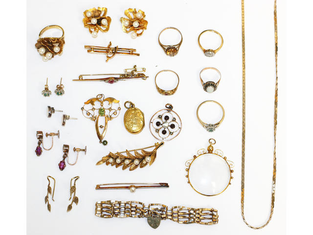 A collection of vari-gem set jewellery, (quantity)