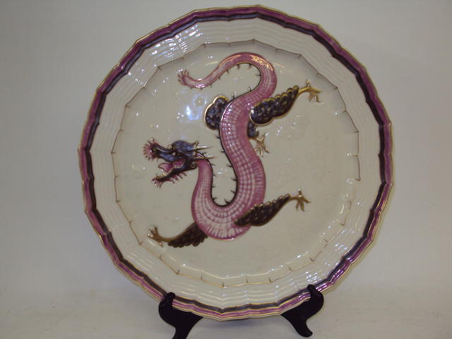 A large First Period Belleek plate, late 19th century