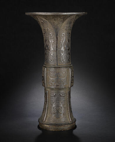 Bonhams A Bronze Archaistic Beaker Shaped Vase Gu Ming Or Qing Dynasty Bonhams A Bronze Archaistic Beaker Shaped Vase Gu Ming Or Qing Dynasty
