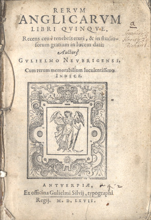 Bonhams WILLIAM of Newburgh. Rerum Anglicarum, 1567