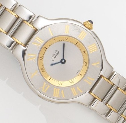 Cartier. A lady's stainless steel quartz bracelet watchMust de Cartier 21, Ref1330, Case No.PL106945, Circa image 1