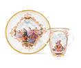 Thumbnail of A rare early Meissen double-handled beaker and saucer, circa 1723 image 1