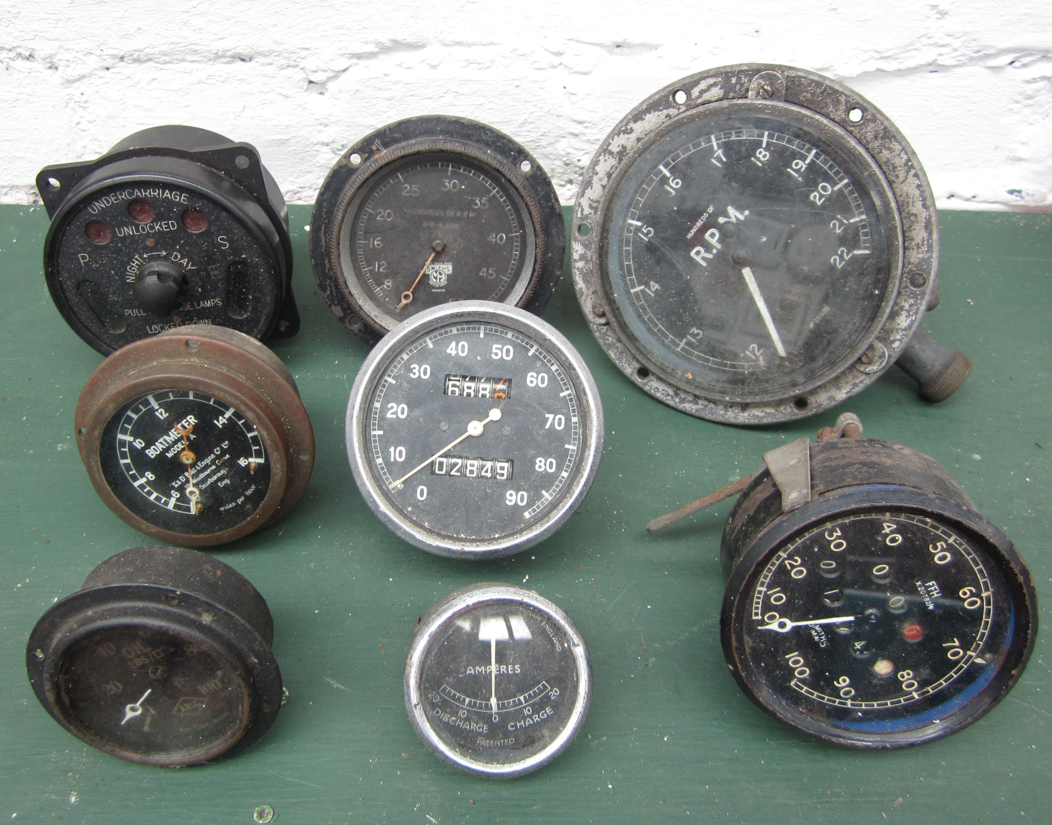 Bonhams Cars : Assorted dashboard instruments,