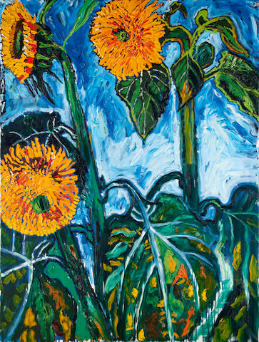John Bratby R.A. (British, 1928-1992) Sunflowers