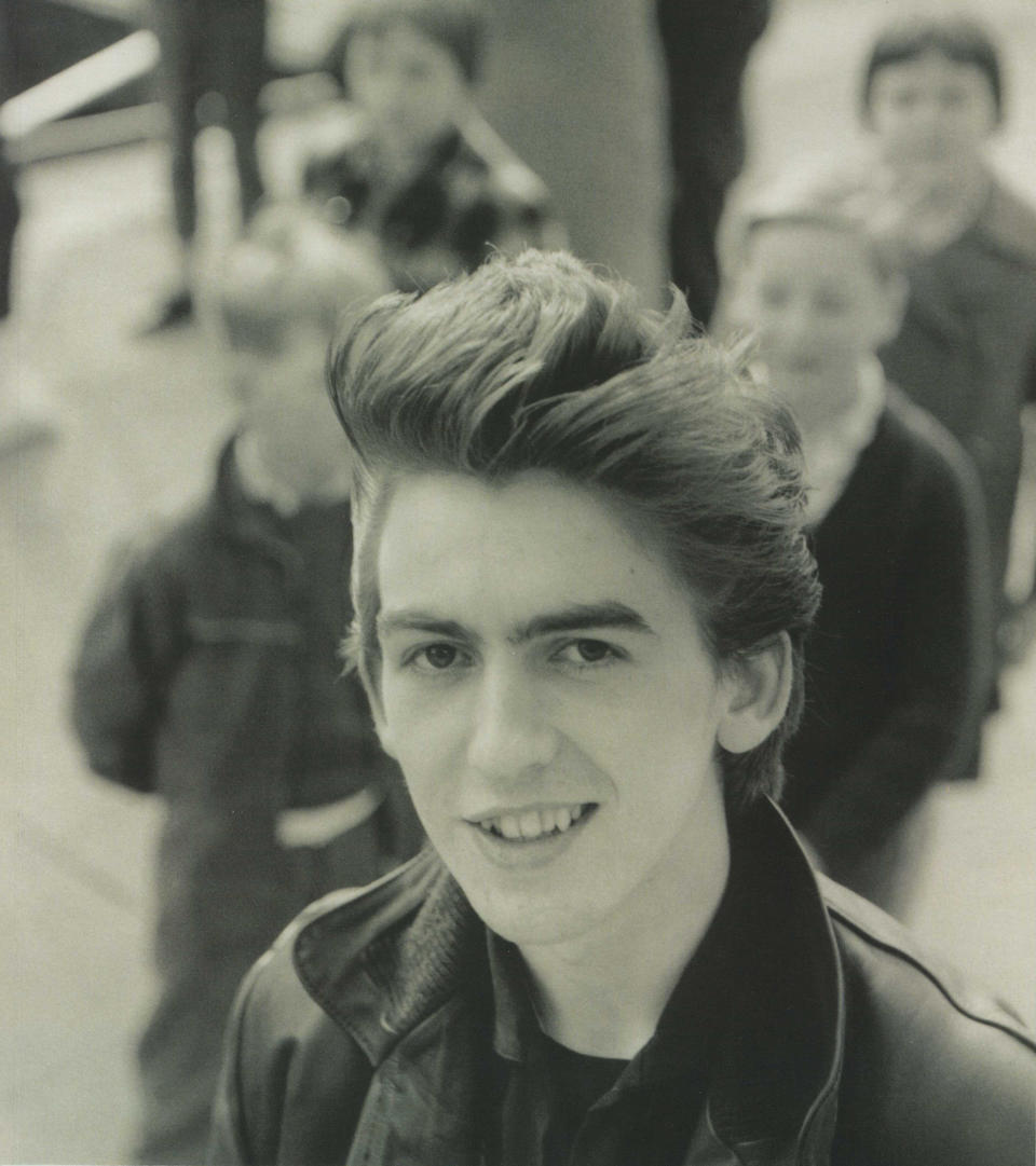 George Harrison / The Beatles: The iconic black leather jacket, worn throughout early stage appearances in Hamburg, Germany and The Cavern Club, Liverpool and for publicity material, circa 1960-1962,