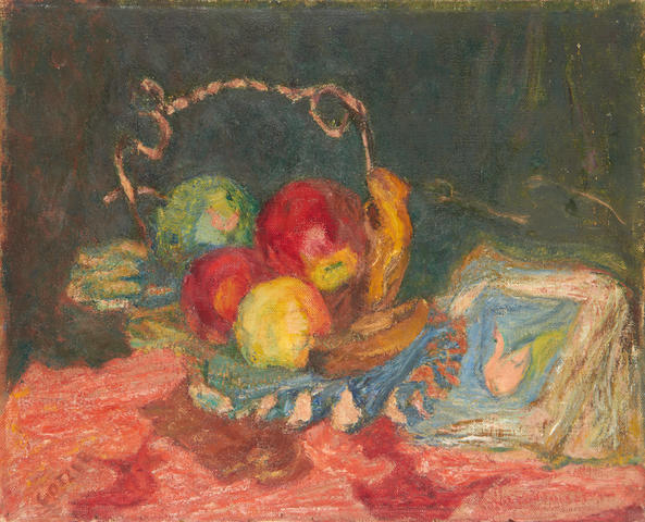Henryk Gotlib (Polish, 1890-1966) Fruit in silver dish