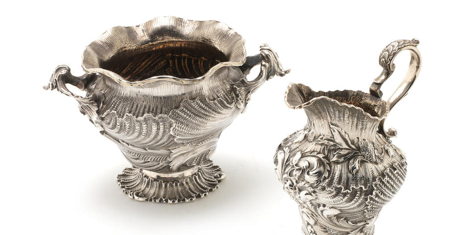 A George IV/William IV silver milk jug and sugar bowl by Charles Fox, London 1826/1836