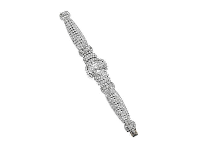 A diamond bracelet, French, 1950s