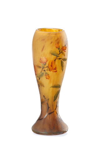 A Daum Nancy enamelled cameo glass vase, circa 1900