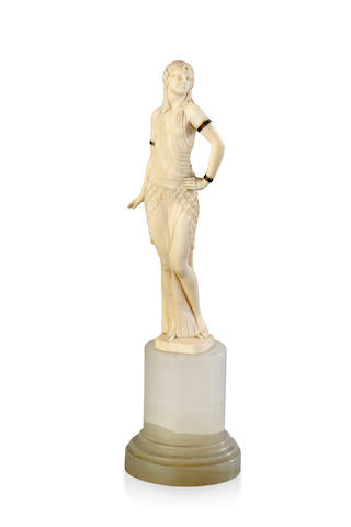 Jo&#233; Descomps (1869-1950) An ivory figure 'Regal', circa 1936