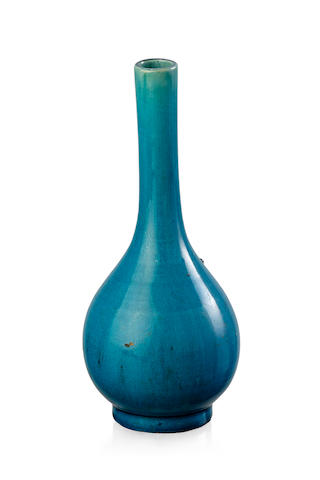 A Chinese turquoise monochrome bottle vase, 19th century