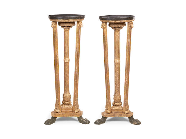 A pair of Regency giltwood 'Athenienne' torcheres