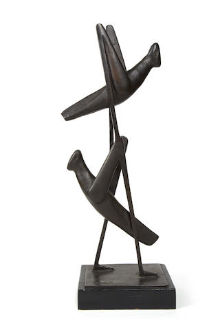 Gerard de Leeuw (South African, 1912-1985) Grasshoppers 72.5cm (28 9/16in) high (including base)