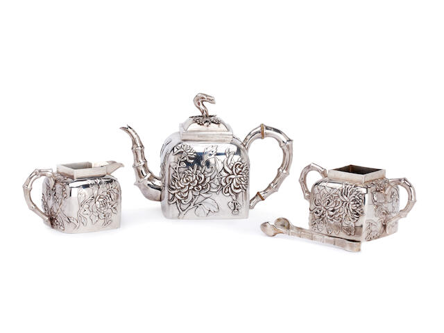 Bonhams A Chinese Silver Three Piece Tea Service By Wang Hing And Tongs 4 Bonhams A Chinese Silver Three Piece Tea Service By Wang Hing And Tongs 4