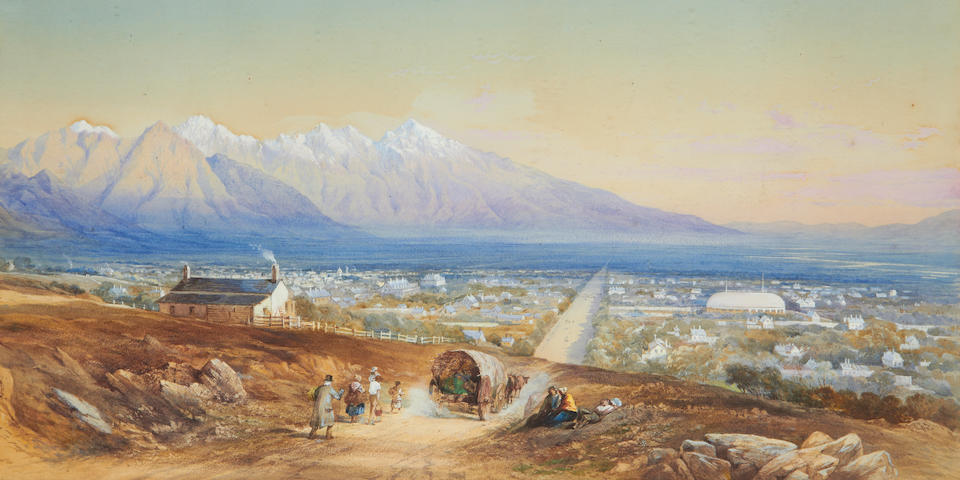 General Walter Fane (British, 1828-1885) View of Salt lake City