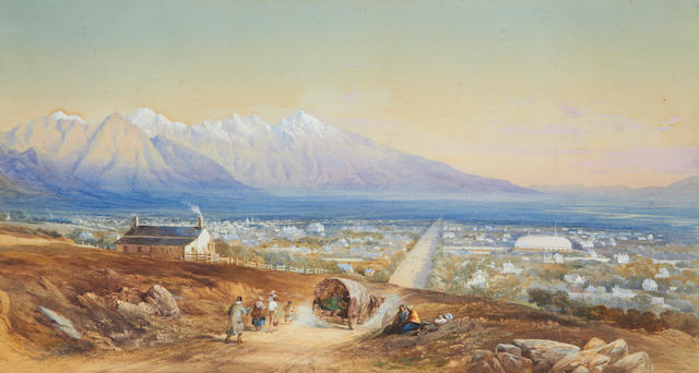General Walter Fane (British, 1828-1885) View of Salt lake City