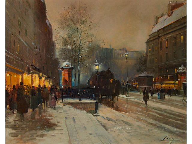 Eug&#232;ne Galien-Laloue (French, 1854-1941) Paris street scene