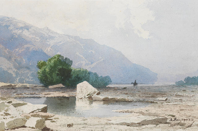 Arseniy Ivanovich Meshchersky (Russian, 1834-1902) Mountainous landscape unframed