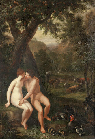 Bonhams Flemish School 17th Century Adam And Eve In The Garden