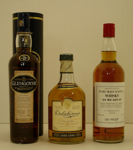 Glengoyne-21 year old  Dalwhinnie Centenary-15 year old  As We Get It