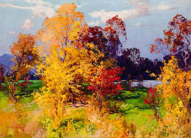 Stepan Feodorovich Kolesnikov (Russian, 1879-1955) Autumnal landscape