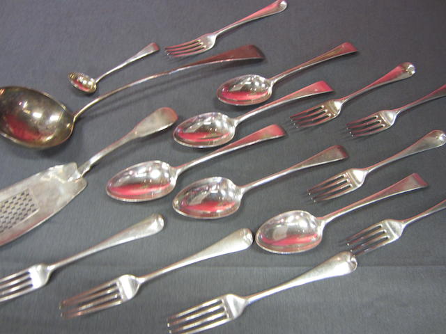 A quantity of George III and Victorian Old English and Hanoverian pattern  flatware,  (64)