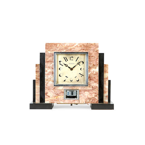 An early 20th century French marble Atmos mantel timepiece Reutter, number 3563