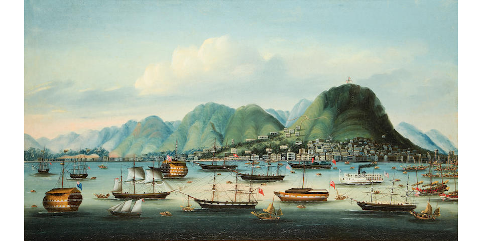 Anglo-Chinese School, late 19th Century Hong Kong Harbour and the city of Victoria