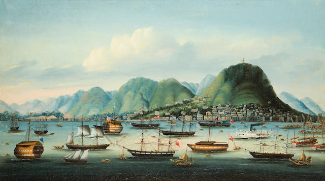 Anglo-Chinese School, late 19th Century Hong Kong Harbour and the city of Victoria