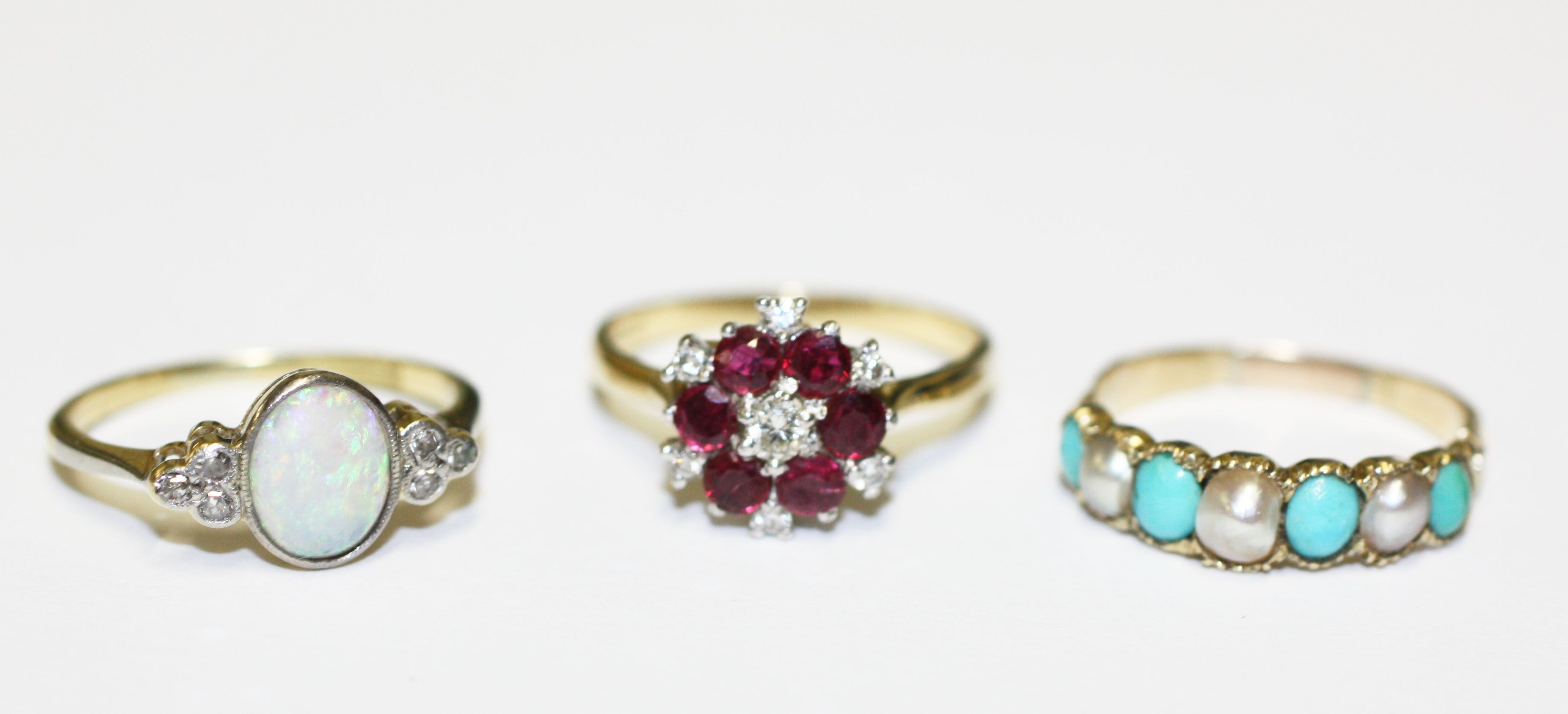 Three gem set rings
