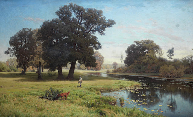 Vladimir Donatovitch Orlovsky (Russian, 1842-1914) 'River Gnilitsa', 1885