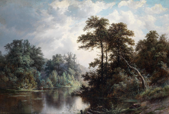 Pavel Pavlovich Dzhogin (Russian, 1834-1885) River landscape